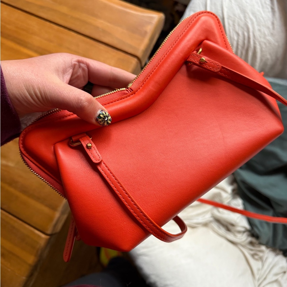 Mansur Gavriel Mini M Frame Leather Crossbody Bag Papaya EUC - Picture 6 of 8